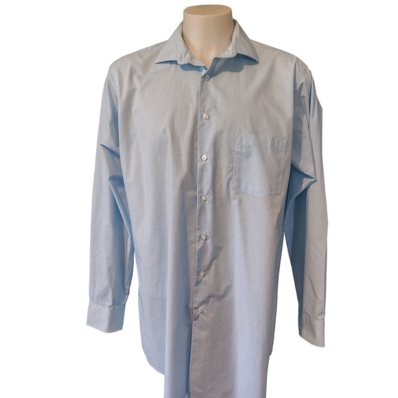 Shaquille O'Neal Other - Shaquille O'Neal Dress Shirt XLG Tall Cooling Stretch Blue Micro Pattern XL‎ G